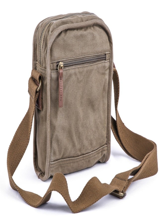 GOOTIUM Small Canvas Cross Body Messenger Bag, Army Green - Image 1