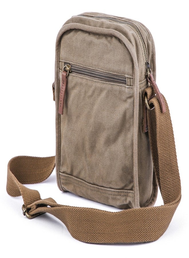 GOOTIUM Small Canvas Cross Body Messenger Bag, Army Green - Image 3