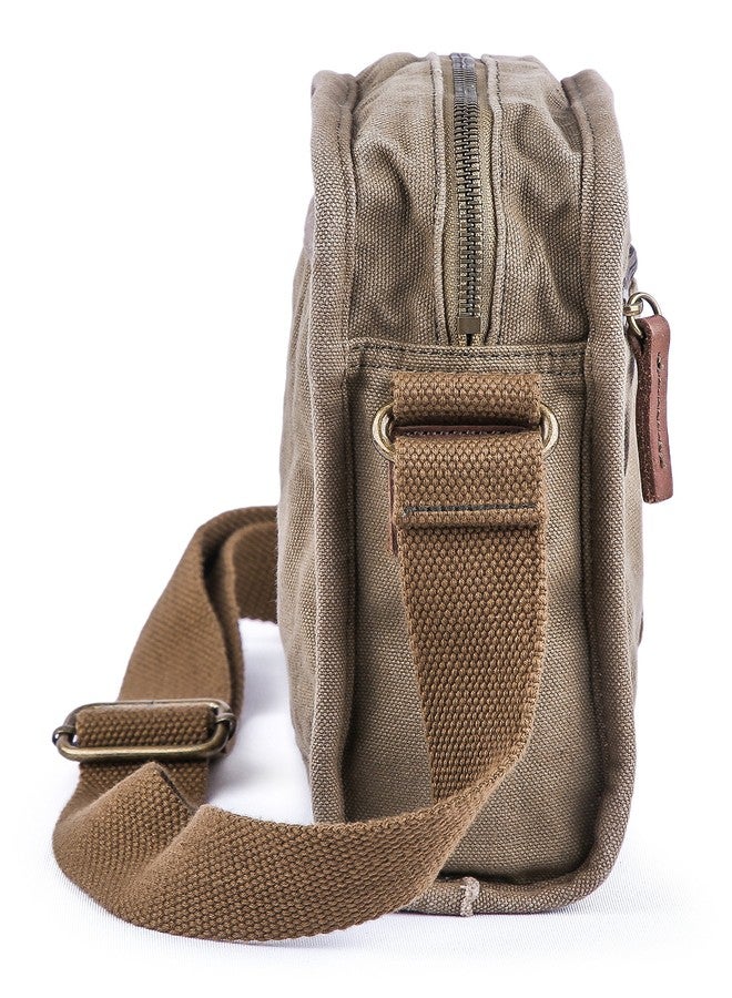 GOOTIUM Small Canvas Cross Body Messenger Bag, Army Green - Image 4
