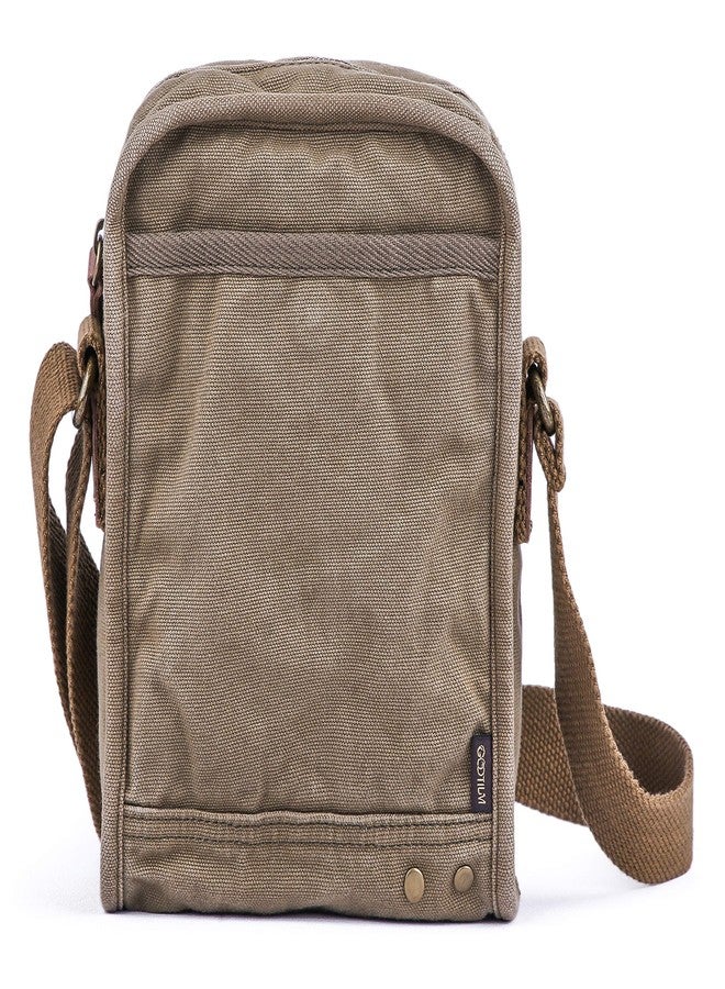 GOOTIUM Small Canvas Cross Body Messenger Bag, Army Green - Image 5