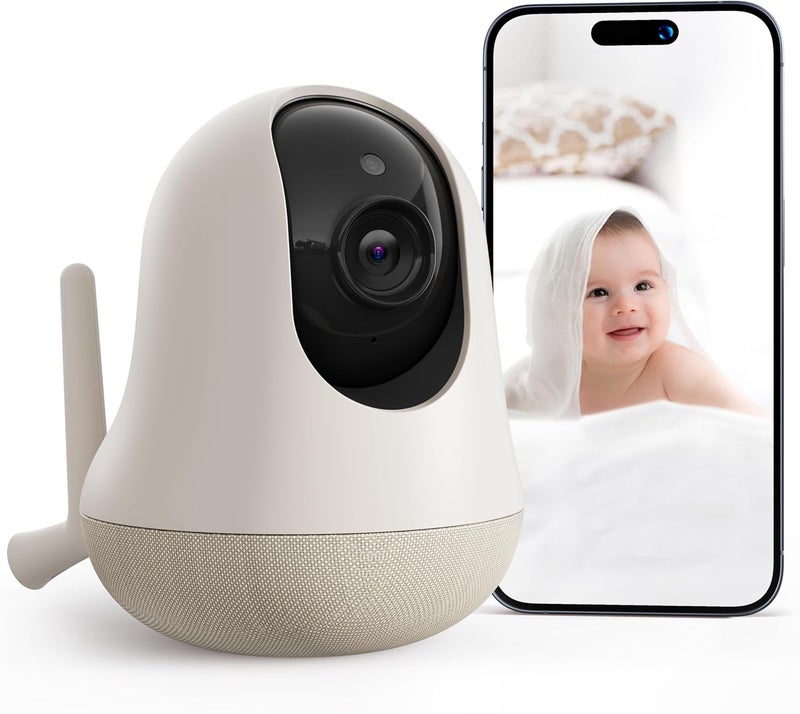 nooie Upgrade 5G Baby Monitor WiFi Smartphone 2K Baby Camera Monitor 360 Pan  Tilt HD Night Vision Temperature Sensor AI Motion Track TwoWay Audio CrySoundMotion Detection Works with Alexa - Image 1