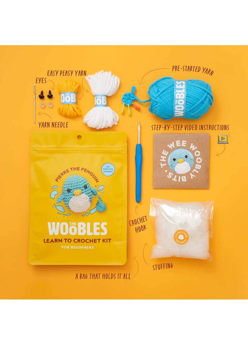 Arabest - Beginners Crochet Kit, Easy Peasy Yarn as seen on Shark Tank, with Step-by-Step Video Tutorials, Pierre The Penguin - Image 1