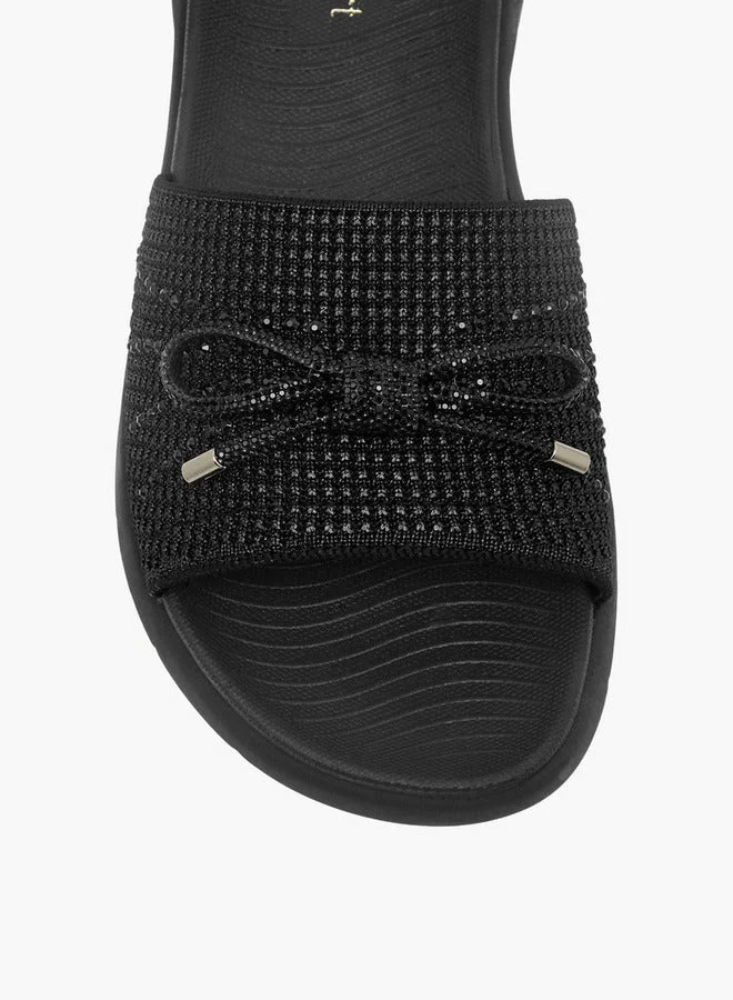 Le Confort BLACK Women Bow Embellished Flyknit Sandals for Women | Best Price UAE