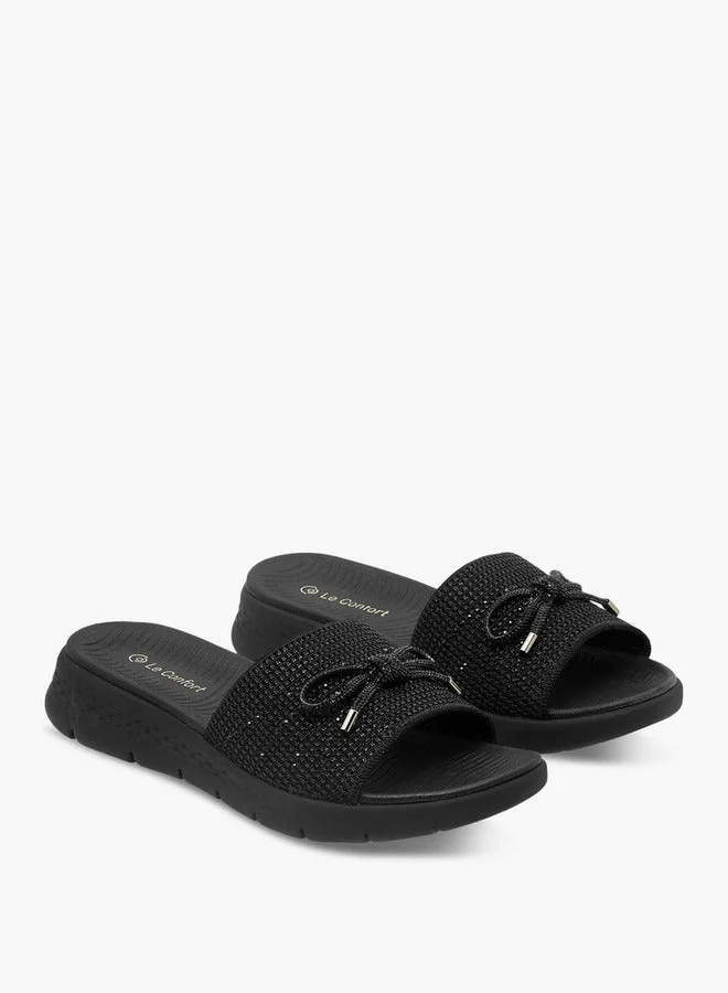 Le Confort BLACK Women Bow Embellished Flyknit Sandals for Women | Best Price UAE