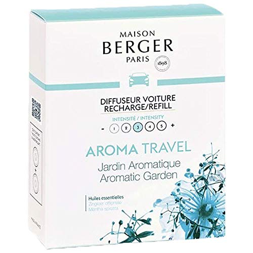 Maison Berger مجموعة من 2 بودات سيراميك لموزع معطر هواء السيارة القابل لإعادة التعبئة - 4/6 أسابيع زمن الانتشار - عطر ورائحة - سفر العطر - صنع في فرنسا - Image 1