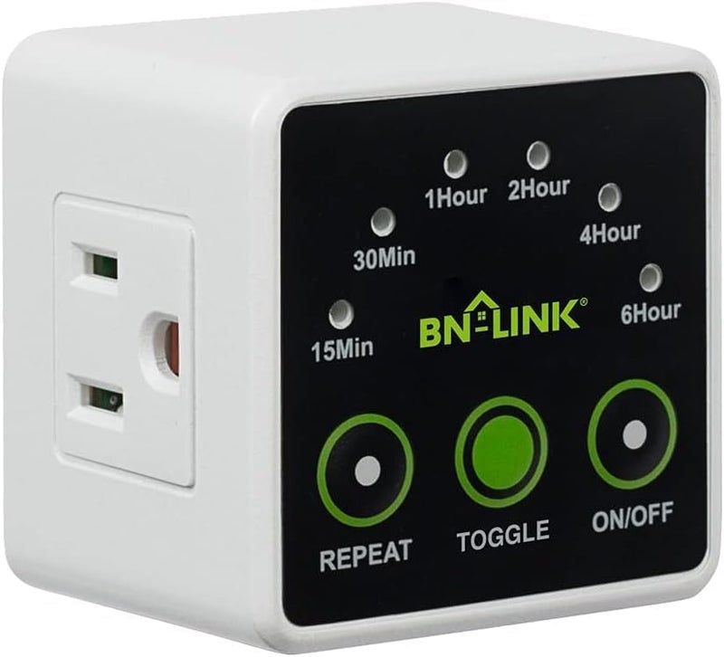 BN-LINK Smart Digital Countdown Timer, Repeat Cycle Timer with 3-Prong Grounded Outlet for Lamps, Light and Home Appliances, 15A/1875W ½ HP - Image 1
