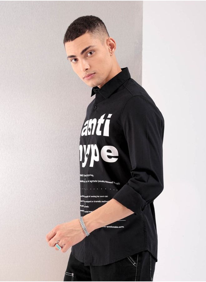 The Indian Garage Co Men Slim Fit Graphic Print Full Sleeves Cutaway Collar Casual Shirt  - Image 3