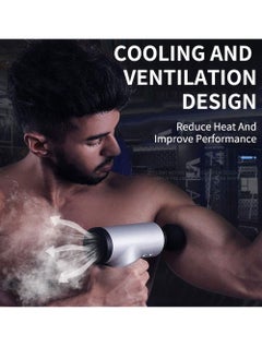 Generic Professional Massage Gun KH-320 , 4 In 1 Deep Tissue Electric Percussion Handheld Device for Body Back Pain Relief Therapy , 6 level variable frequency vibration - black  - Image 3