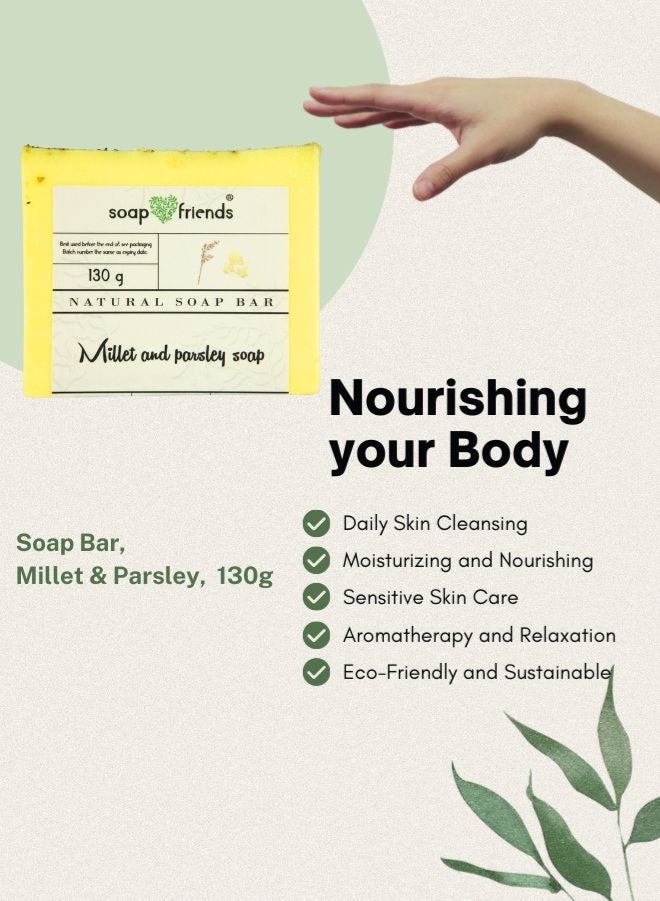 Soap&Friends Nourishing 130g Millet and Parsley Soap | Natural Antioxidant Boost for Healthy, Moisturized Skin by Soap&Friends - Image 5