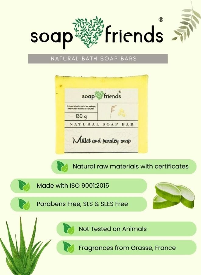 Soap&Friends Nourishing 130g Millet and Parsley Soap | Natural Antioxidant Boost for Healthy, Moisturized Skin by Soap&Friends - Image 3