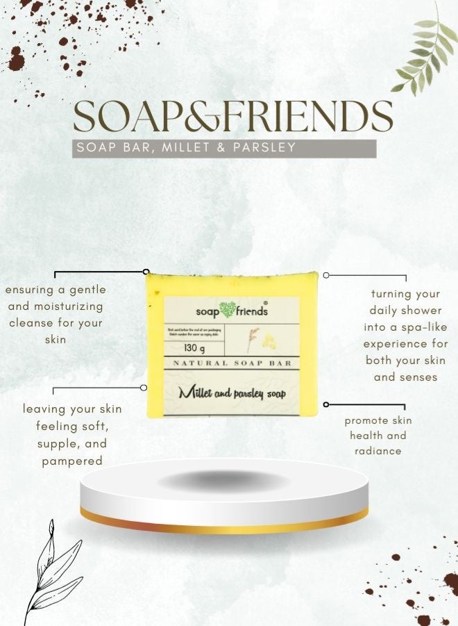 Soap&Friends Nourishing 130g Millet and Parsley Soap | Natural Antioxidant Boost for Healthy, Moisturized Skin by Soap&Friends - Image 4