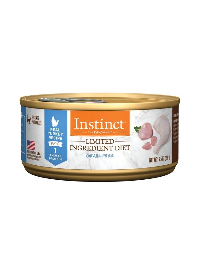 غريزة طعام القطط المعلب الطبيعي الرطب من "إنستينكت" (خالٍ من الحبوب، بنكهة لحم الديك الرومي الحقيقي)، من "ناتشرز فارايتي"، عبوة من ١٢ علبة، ٥.٥ أونصة - Image 1