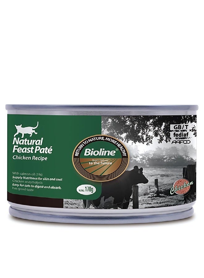 Bioline Natural Feast Pate Cat Can Chicken - 170G