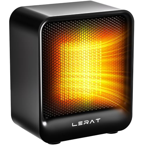 Lerat Space Heater, Portable Mini Heater for Indoor Use, 500W Fast Heating Small Desk Heater with Overheating & Tip-Over Protection, Lightweight Electric Heaters for Office, Home, Camping (Black) - Image 1