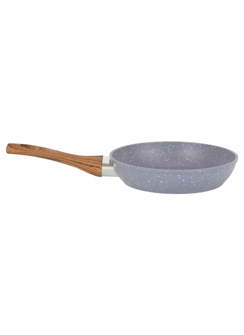20/22/24/26/28/30 cm Essential Frypan Strong Forged Aluminum Body with Granite Coating and Heat Resistant Wooden Finish Bakelite Handle