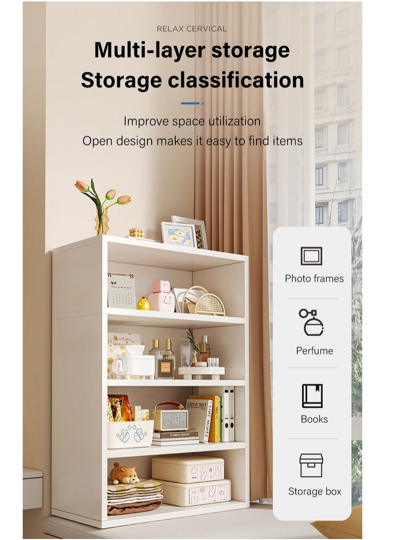 XiuWoo - Nordic Simple Style Floor-standing Bookcase Bookshelf Multi-functional Large Capacity Display Organizer Storage for Office Home Living Room Bedroom Study Room Bay Window - Image 1