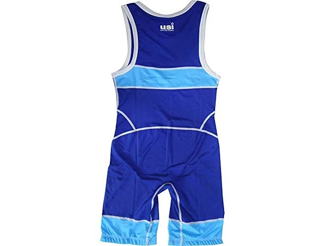 USI UNIVERSAL Wrestling Singlet COMFERTO (419WM) (XL, Blue) - Image 2