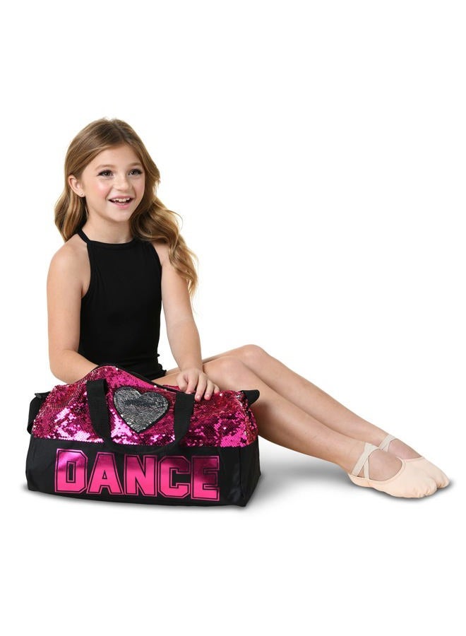 Danz N Motion Sequin Dance Heart Duffle Bag, Silver/Pink, M - Image 3