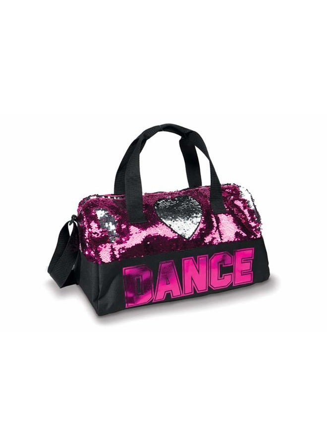 Danz N Motion Sequin Dance Heart Duffle Bag, Silver/Pink, M - Image 1