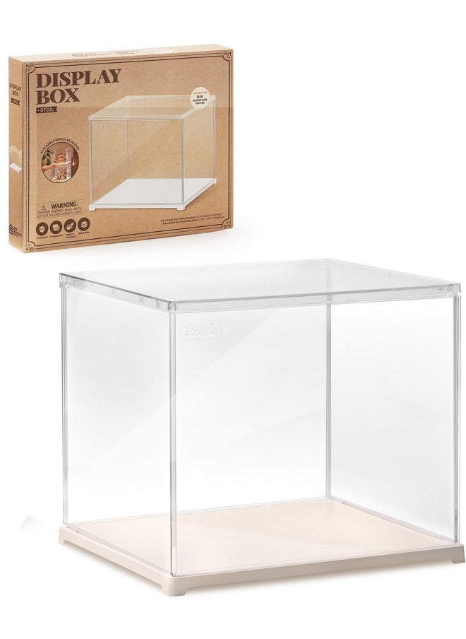 RoWood Display Box,Dustproof Acrylic Display Case For Miniature House Kit,Book Nook,3D Puzzle(11.3X9.3X9.6Inch)  - Image 1