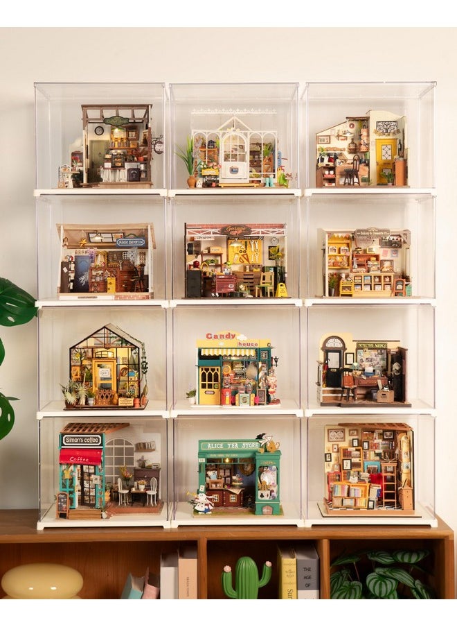 RoWood Display Box,Dustproof Acrylic Display Case For Miniature House Kit,Book Nook,3D Puzzle(11.3X9.3X9.6Inch)  - Image 3