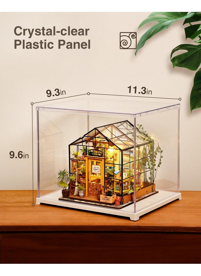 RoWood Display Box,Dustproof Acrylic Display Case For Miniature House Kit,Book Nook,3D Puzzle(11.3X9.3X9.6Inch)  - Image 4