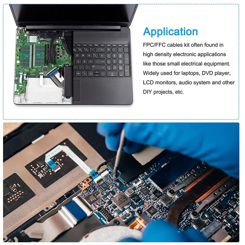 SLVC FFC Cable 16 Pin 0.5mm Pitch (B-TYPE) 100mm Length Flex FPC Ribbon Extension Cord Flat Wire Cable Connection LCD TV Laptop Printer,White(Pack of 1) - Image 4