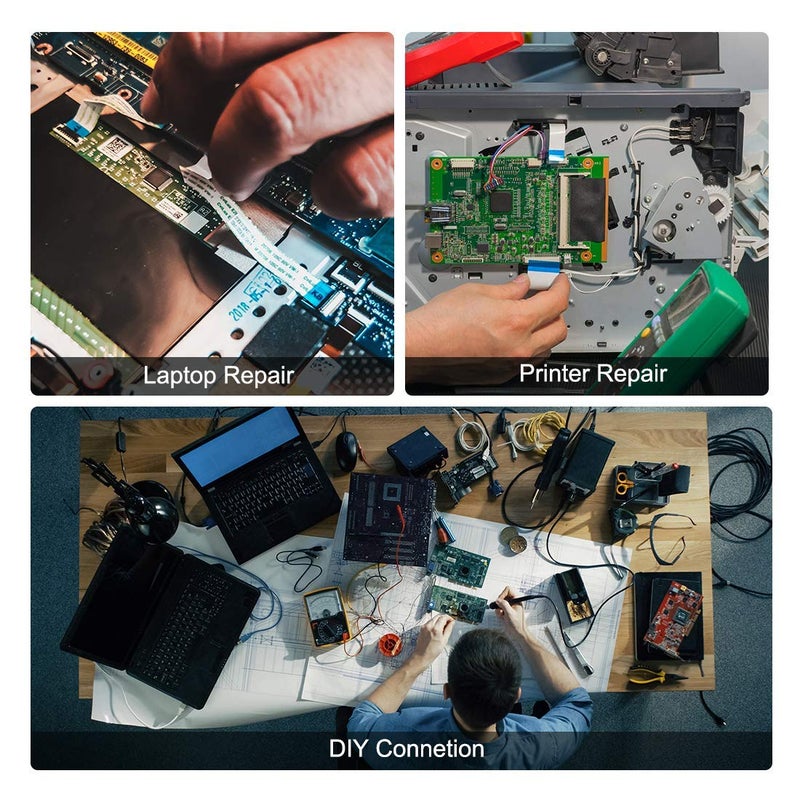 SLVC FFC Cable 16 Pin 0.5mm Pitch (B-TYPE) 100mm Length Flex FPC Ribbon Extension Cord Flat Wire Cable Connection LCD TV Laptop Printer,White(Pack of 1) - Image 5