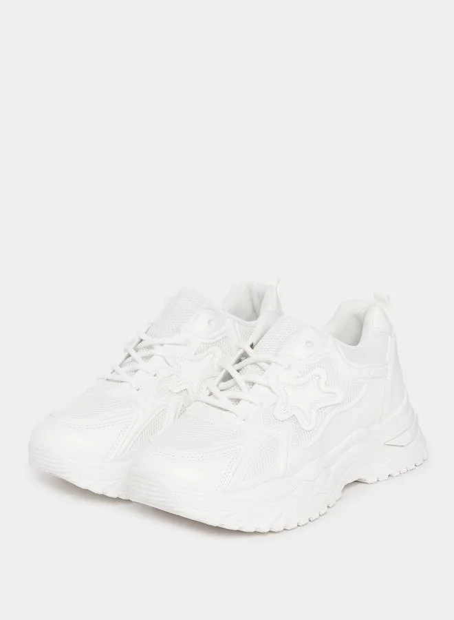 Styli Star Patch Design Textured Sneakers