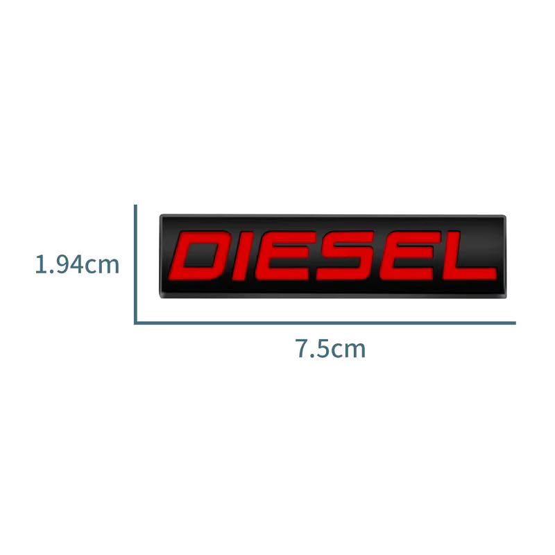 AutoBizarre 3D Raised Diesel Metal Monogram Emblem Badge Sticker for All Cars & Bikes (Silver Red) - Image 3