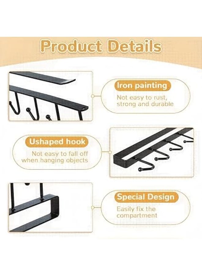 Mug Hooks Under Cabinet Mug Holder Rack Coffee Cups Holder Hanger for Kitchen Utensils Ties Belts Scarf Keys Storage Fit for 0.8 inch Thickness Cabinet or Less  - Image 3
