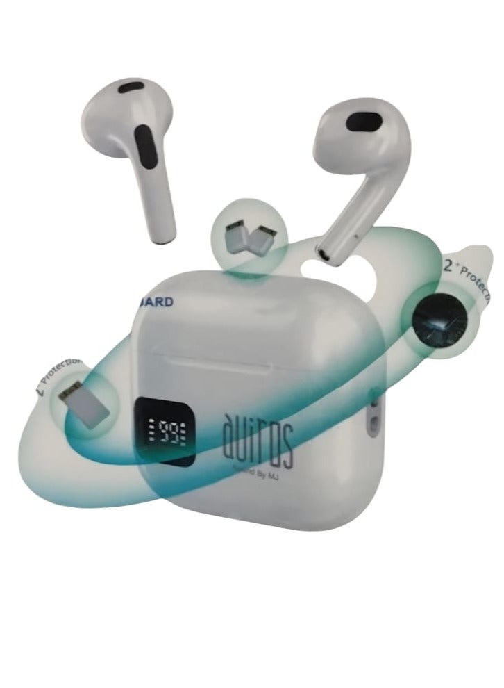 Aviros LED Display Wireless Earbuds for Tablets and Smart Phones White - Image 1