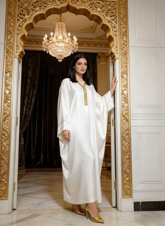 Take Two Women White Embroidered Kaftan - Image 4