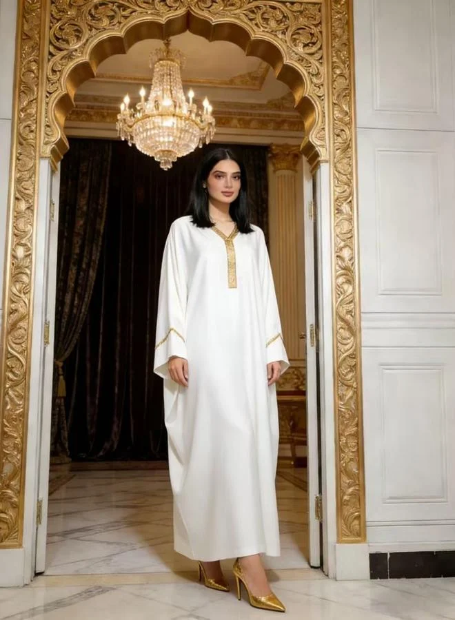 Take Two Women White Embroidered Kaftan