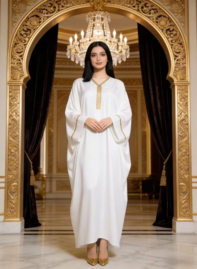 Take Two Women White Embroidered Kaftan - Image 5