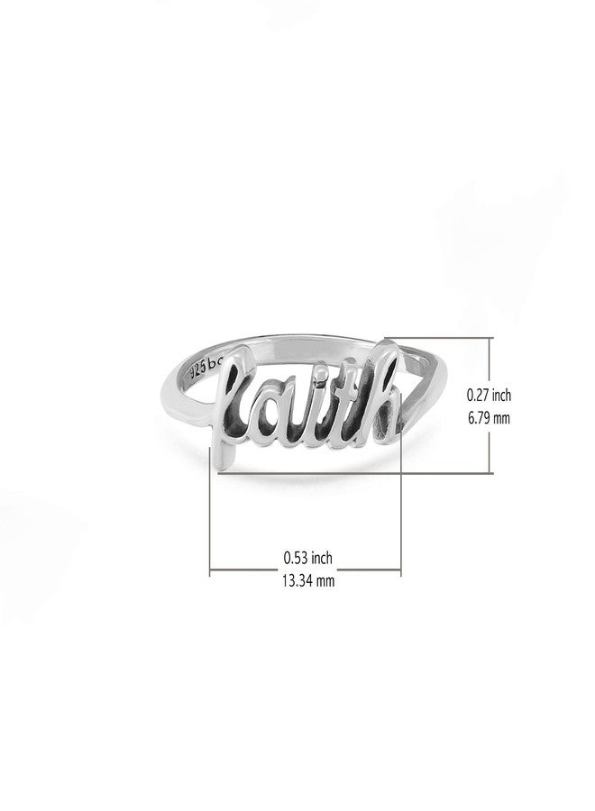 Boma Sterling Silver Faith Script Ring, Size 8 - Image 4