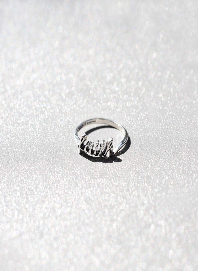 Boma Sterling Silver Faith Script Ring, Size 8 - Image 3
