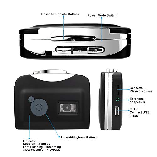 Tobo Old Cassette Tape to MP3 Capture, Capture Audio to MP3 Save in USB Drive Directly from Old Cassette tape0-(TD-149CA-06) - Image 5