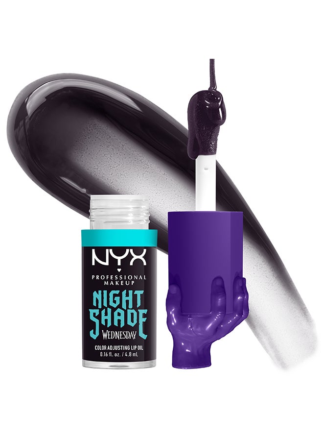NYX Wednesday Color Shifting Lip Oil Nightshade Lip Oil 12h Hydration High Shine Finish