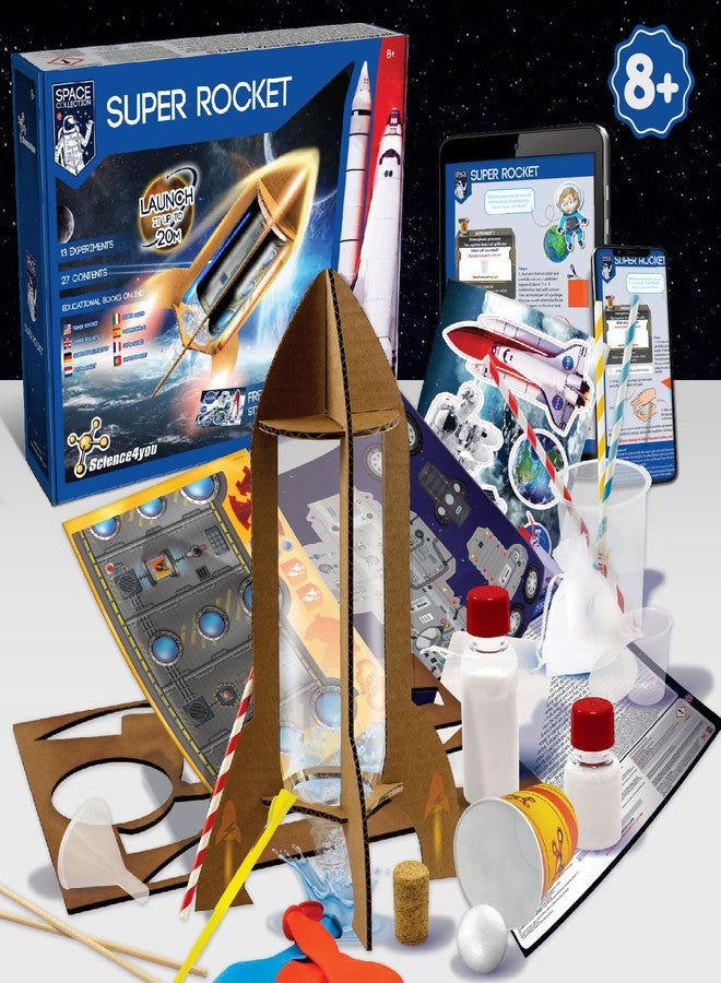 Science4you NASA Super Rocket Launcher - Space Game with 13 Experiments for Kids, Make Your Own Scientific Rockets and Launch Them up to 20 Metres High, Gift for Boys and Girls 8+ Years Old - Image 3