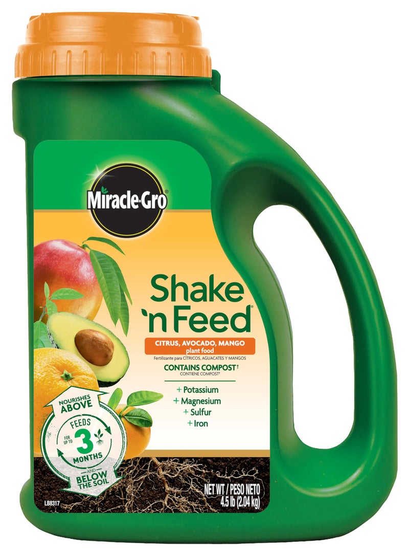 Miracle-Gro Shake 'N Feed Continuous Release Citrus, Avocado & Mango Plant Food, 4.5 lb. - Image 1