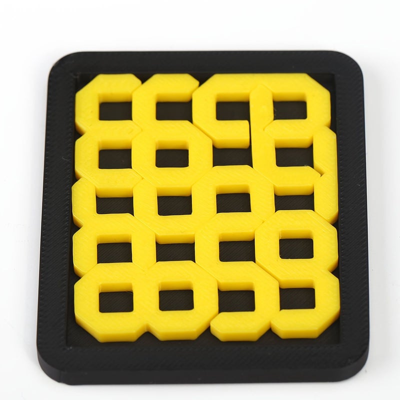 3D Printed Number Jigsaw Puzzle Yellow and Black Color-Coded Numbered Blocks Brain Teaser Stress Relief Building Tray Complete Assembly Fun Learning Game for Kids - Image 1