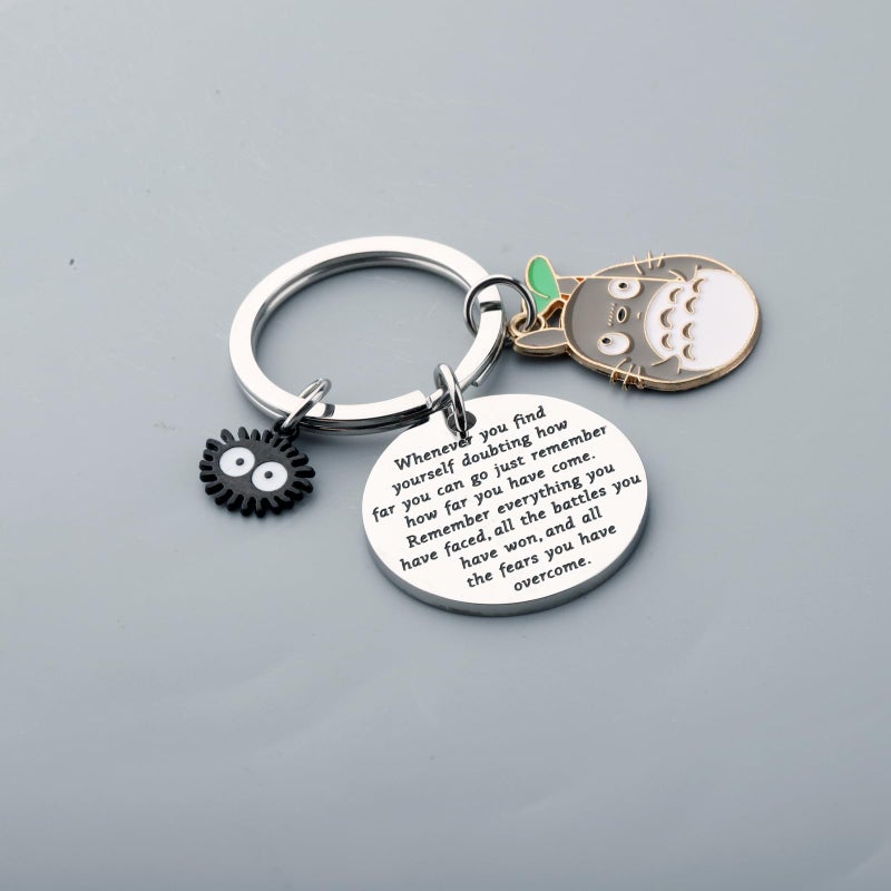 MAOFAED Anime Cat Keychain with Inspirational Saying, Japanese Anime Gift, Cat Lady Gifts, Manga Lover Gift(wheneverCat) - Image 3