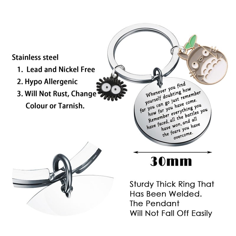 MAOFAED Anime Cat Keychain with Inspirational Saying, Japanese Anime Gift, Cat Lady Gifts, Manga Lover Gift(wheneverCat) - Image 2
