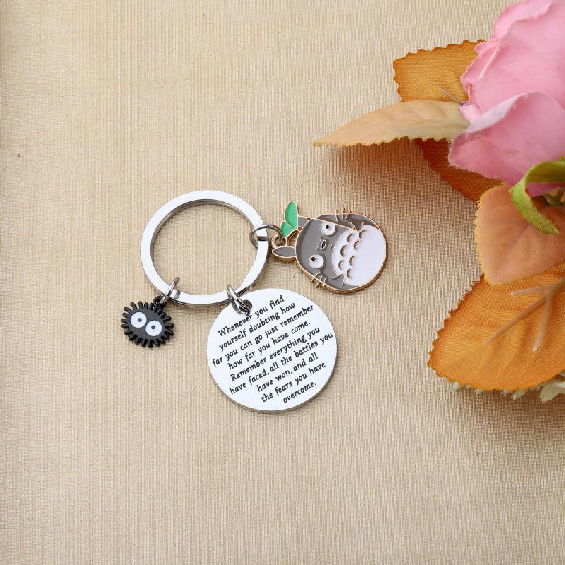 MAOFAED Anime Cat Keychain with Inspirational Saying, Japanese Anime Gift, Cat Lady Gifts, Manga Lover Gift(wheneverCat) - Image 4