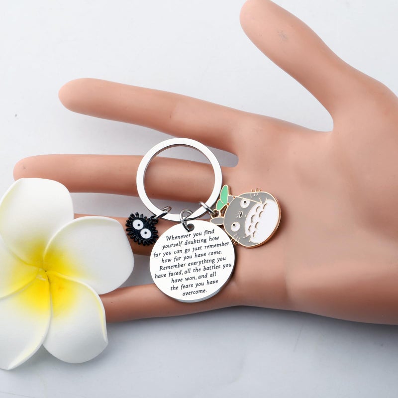 MAOFAED Anime Cat Keychain with Inspirational Saying, Japanese Anime Gift, Cat Lady Gifts, Manga Lover Gift(wheneverCat) - Image 5