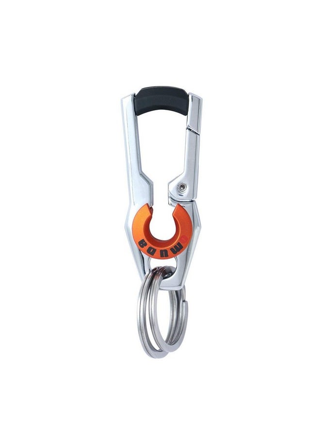 TechPro Antique Hook Locking Silver Metal Key Ring Key Chain For Gift Boys Girls & Friends  - Image 1