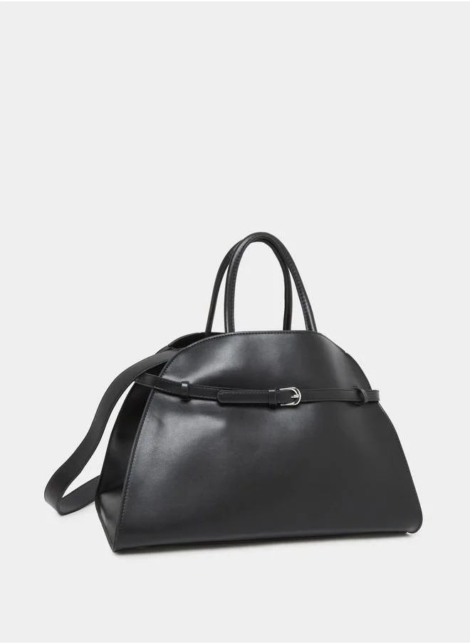 Styli Styli Belted Handbag with Dual Handle