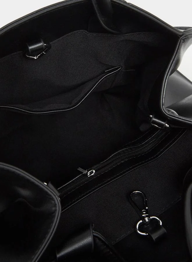Styli Styli Belted Handbag with Dual Handle