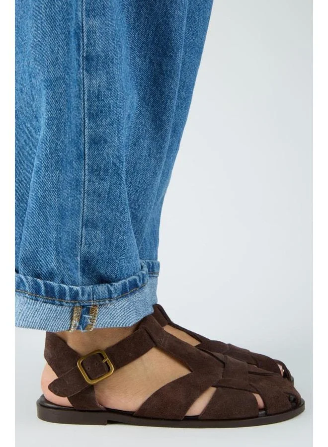 Manijero  Lolie Women's Genuine Leather Caged Coffee Sandal for Women | Best Price UAE